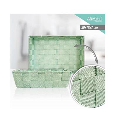 CESTO WIKER 26 X 18 X H7 CM COLORE VERDE MENTA