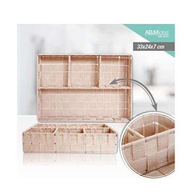 CESTO WIKER CON SCOMPARTI 33 X 24 X H7 CM COLORE ROSA