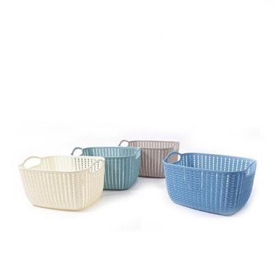 CESTINO IN PLASTICA 30 X 22 X H16 CM COLORI ASS