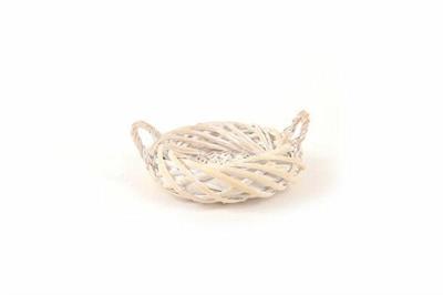 CESTINO IN VIMINI CON MANICI D. 25X27XH11CM COLORE NATURALE