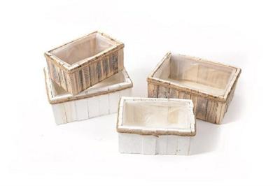 CESTINO IN LEGNO SET 2 PZ 24 X 18 X H10 CM/18 X 13 X H9 CM
