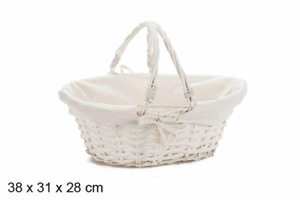 CESTO IN VIMINI BIANCO 38X31X28CM
