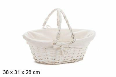 CESTO IN VIMINI BIANCO 38X31X28CM