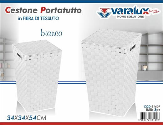 CESTONE PORTATUTTO IN FIBRA TESSUTO COLORE BIANCO