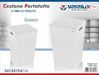 CESTONE PORTATUTTO IN FIBRA TESSUTO COLORE BIANCO